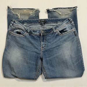 Silver Suki Bootcut Boot Cut Blue Jeans Womens Plus Size 22x32 Poor Condition